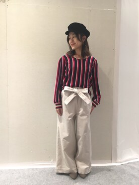 「カシミヤ」｜「アイテム（キャスケット）」を使った、kubさん（レディース・152cm）の冬コーディネート