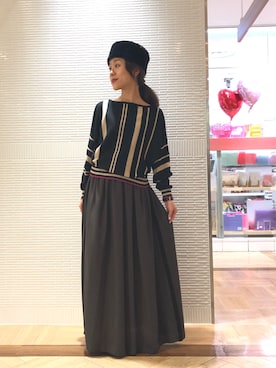 「ストライプニット」｜kubさん（レディース・152cm）の秋コーディネート