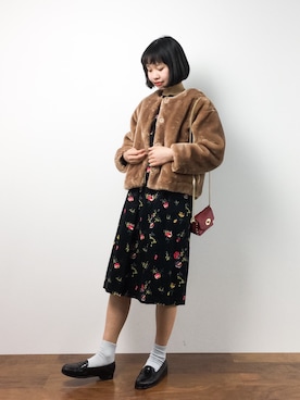 「Factor=（ファクターイコール）のアイテム（ジャケット/アウター）」を使った、hinaさん（レディース・163cm）の冬コーディネート