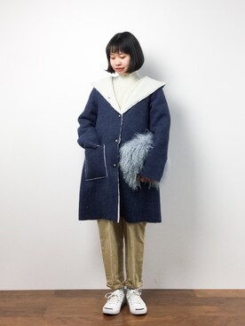 「AVAN LILY（アヴァンリリィ）のアイテム（その他アウター）」を使った、hinaさん（レディース・163cm）の冬コーディネート