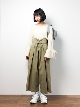 「chambre de charme（シャンブルドゥシャーム）のアイテム（パンツ）」を使った、hinaさん（レディース・163cm）の冬コーディネート