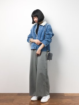 「RAY CASSIN（レイカズン）のアイテム（ブルゾン）」を使った、hinaさん（レディース・163cm）の冬コーディネート