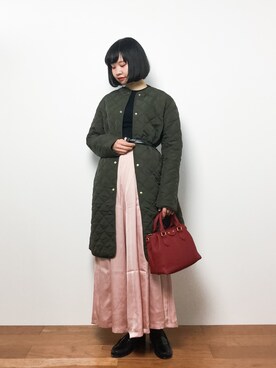 「SALON adam et rope'（サロン アダム エ ロペ）のアイテム（その他アウター）」を使った、hinaさん（レディース・163cm）の冬コーディネート
