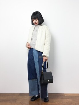 「RAY CASSIN（レイカズン）のアイテム（ブルゾン）」を使った、hinaさん（レディース・163cm）の冬コーディネート