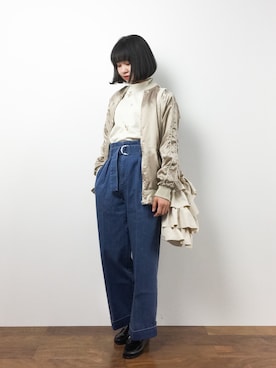 「EDITION（エディション）のアイテム（ブルゾン）」を使った、hinaさん（レディース・163cm）の冬コーディネート