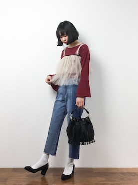 「BASE（ベース）のアイテム」を使った、hinaさん（レディース・163cm）の冬コーディネート