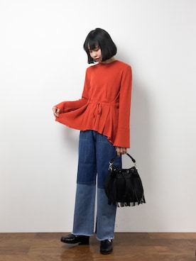 「BASE（ベース）のアイテム」を使った、hinaさん（レディース・163cm）の冬コーディネート