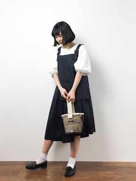 「chambre de charme（シャンブルドゥシャーム）のアイテム（ワンピース）」を使った、hinaさん（レディース・163cm）の冬コーディネート