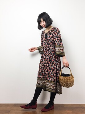「バレンタインデートスタイル」｜「アイテム（ワンピース/ドレス）」を使った、hinaさん（レディース・163cm）の冬コーディネート