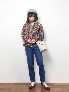 「JOURNAL STANDARD relume（ジャーナルスタンダード　レリューム）のアイテム（ハンチング/ベレー帽）」を使った、hinaさん（レディース・163cm）の冬コーディネート