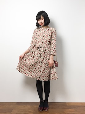 「Aラインワンピース」｜hinaさん（レディース・163cm）の冬コーディネート