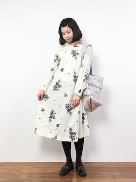 「chambre de charme（シャンブルドゥシャーム）のアイテム（ワンピース）」を使った、hinaさん（レディース・163cm）の春コーディネート