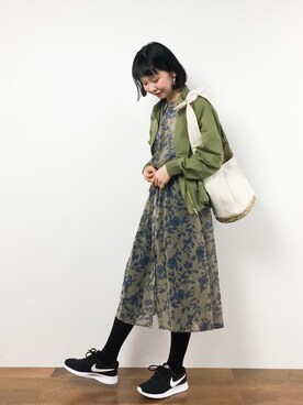 「KBF（ケイビーエフ）のアイテム（ブルゾン）」を使った、hinaさん（レディース・163cm）の春コーディネート