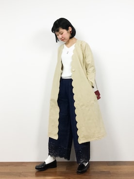 「靴下チラ見せ」｜「アイテム（その他アウター）」を使った、hinaさん（レディース・163cm）の春コーディネート