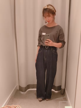 「アイテム（デニムパンツ、その他）」を使った、miiiiiさん（レディース・150cm）の秋コーディネート