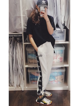 「adidas（アディダス）のアイテム（サンバイザー）」を使った、木子女门木さん（レディース・165cm）の秋コーディネート