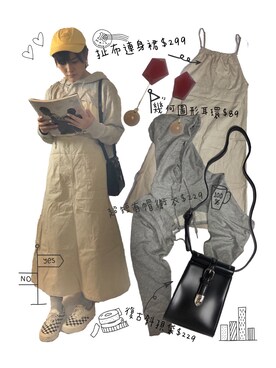 「STUSSY（ステューシー）のアイテム（帽子、イエロー系）」を使った、YUKIさん（レディース・163cm）の秋コーディネート
