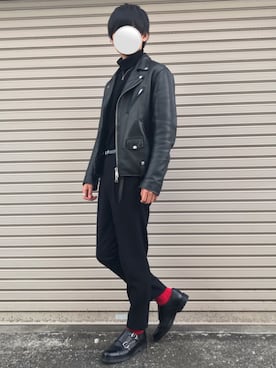 「ダブルモンク」｜「アイテム（アクセサリー）」を使った、リタさん（メンズ・173cm）の冬コーディネート