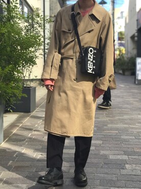 「Steven Alan（スティーブンアラン）のアイテム（トレンチコート）」を使った、リタさん（メンズ・173cm）の春コーディネート