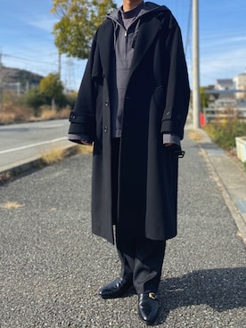 「stein（シュタイン）のアイテム（パーカー）」を使った、リタさん（メンズ・173cm）の冬コーディネート