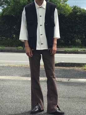 「TACASI（タキャシ）のアイテム」を使った、リタさん（メンズ・173cm）の夏コーディネート