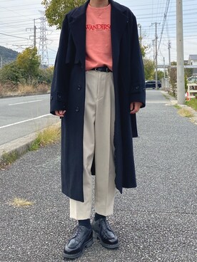 「JW Anderson（ジェイダブリューアンダーソン）のアイテム（スウェット）」を使った、リタさん（メンズ・173cm）の春コーディネート