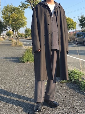 「アイテム（ステンカラーコート）」を使った、リタさん（メンズ・173cm・20代）の春コーディネート