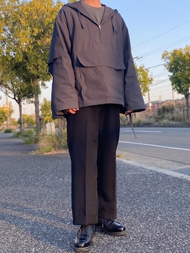 「stein（シュタイン）のアイテム（パーカー）」を使った、リタさん（メンズ・173cm）の春コーディネート