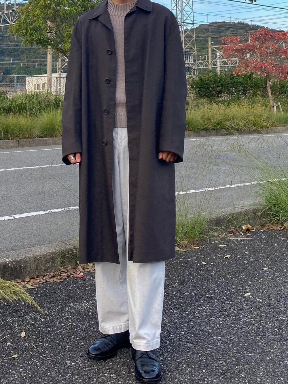 JIL SANDERのステンカラーコートを使ったメンズ人気ファッション