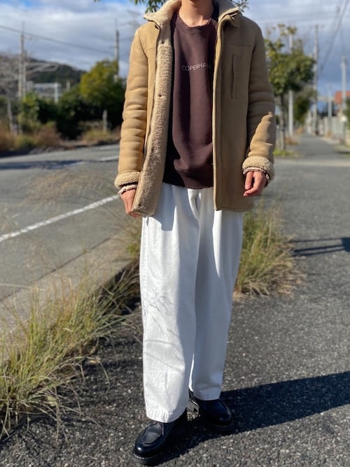 JIL SANDERのムートンコートを使ったメンズ人気ファッション