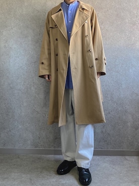 「Steven Alan（スティーブンアラン）のアイテム（トレンチコート）」を使った、リタさん（メンズ・173cm）の冬コーディネート