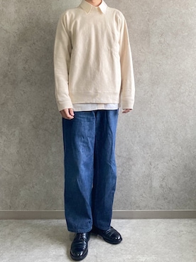 「BATONER（バトナー）のアイテム（スウェット）」を使った、リタさん（メンズ・173cm）の春コーディネート