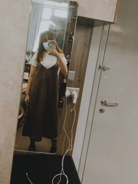 「日系极简」｜「アイテム（ワンピース/ドレス）」を使った、melodythlさん（レディース・153cm）の秋コーディネート