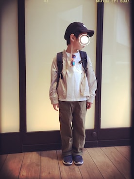 「平成最後のWEARISTAセンバツ」｜「アイテム（MA-1）」を使った、krkids0312さん（キッズ・120cm）の春コーディネート