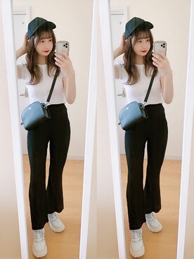 「Fleur（フルール）のアイテム」を使った、𝘮𝘢𝘴𝘩𝘶さん（レディース・160cm）の夏コーディネート