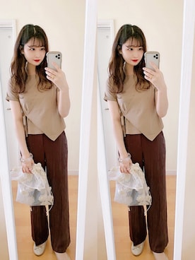 「mignon（ミニョン）のアイテム」を使った、𝘮𝘢𝘴𝘩𝘶さん（レディース・160cm）の夏コーディネート