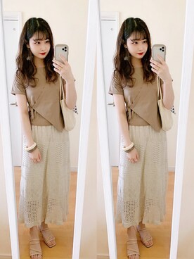 「mignon（ミニョン）のアイテム」を使った、𝘮𝘢𝘴𝘩𝘶さん（レディース・160cm）の夏コーディネート