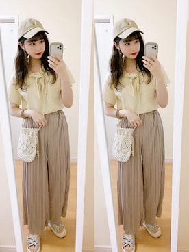 「mignon（ミニョン）のアイテム」を使った、𝘮𝘢𝘴𝘩𝘶さん（レディース・160cm）の夏コーディネート