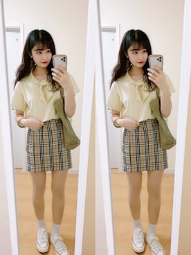 「mignon（ミニョン）のアイテム」を使った、𝘮𝘢𝘴𝘩𝘶さん（レディース・160cm）の夏コーディネート