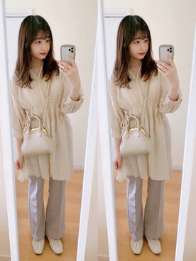 「apres jour（アプレジュール）のアイテム（バレエシューズ）」を使った、𝘮𝘢𝘴𝘩𝘶さん（レディース・160cm）の秋コーディネート