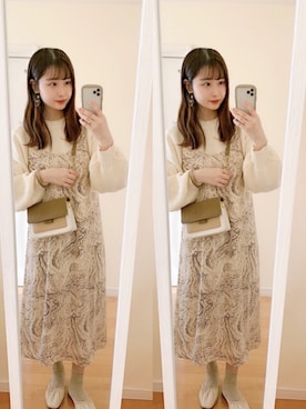 「apres jour（アプレジュール）のアイテム（バレエシューズ）」を使った、𝘮𝘢𝘴𝘩𝘶さん（レディース・160cm）の秋コーディネート