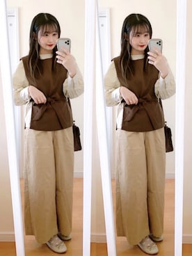 「destin（デスティン）のアイテム」を使った、𝘮𝘢𝘴𝘩𝘶さん（レディース・160cm）の春コーディネート