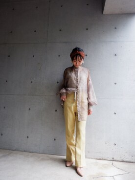 「シースルー」｜「アイテム（モカシン/デッキシューズ）」を使った、annaさん（レディース・161cm）の春コーディネート