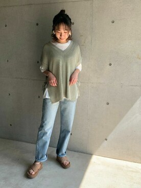 「FUN.TRINITY（ファン トリニティー）のアイテム（パンツ）」を使った、annaさん（レディース・161cm）の春コーディネート