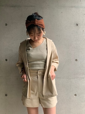 「アシメ」｜「アイテム（ジャケット/アウター）」を使った、annaさん（レディース・161cm）の春コーディネート