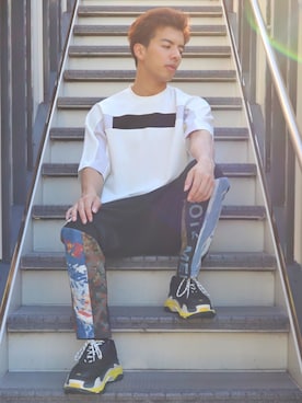 「REGIEVO（レジエボ）のアイテム」を使った、藤田誠樹さん（メンズ・175cm）の夏コーディネート
