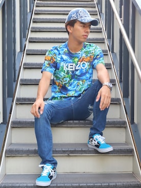 「KENZO」｜「アイテム（腕時計）」を使った、藤田誠樹さん（メンズ・176cm）の秋コーディネート