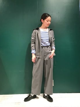 「マリン」｜「アイテム（ブルゾン）」を使った、BEAMS BOYさん（レディース・156cm）の春コーディネート