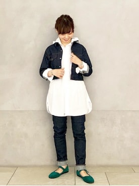 「BEAMS BOY（ビームスボーイ）のアイテム（デニムジャケット）」を使った、BEAMS BOYさん（レディース・158cm）の秋コーディネート