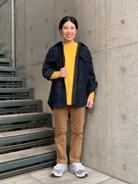 「オーバーコート」｜「アイテム（ブルゾン）」を使った、BEAMS BOYさん（レディース・159cm）の秋コーディネート